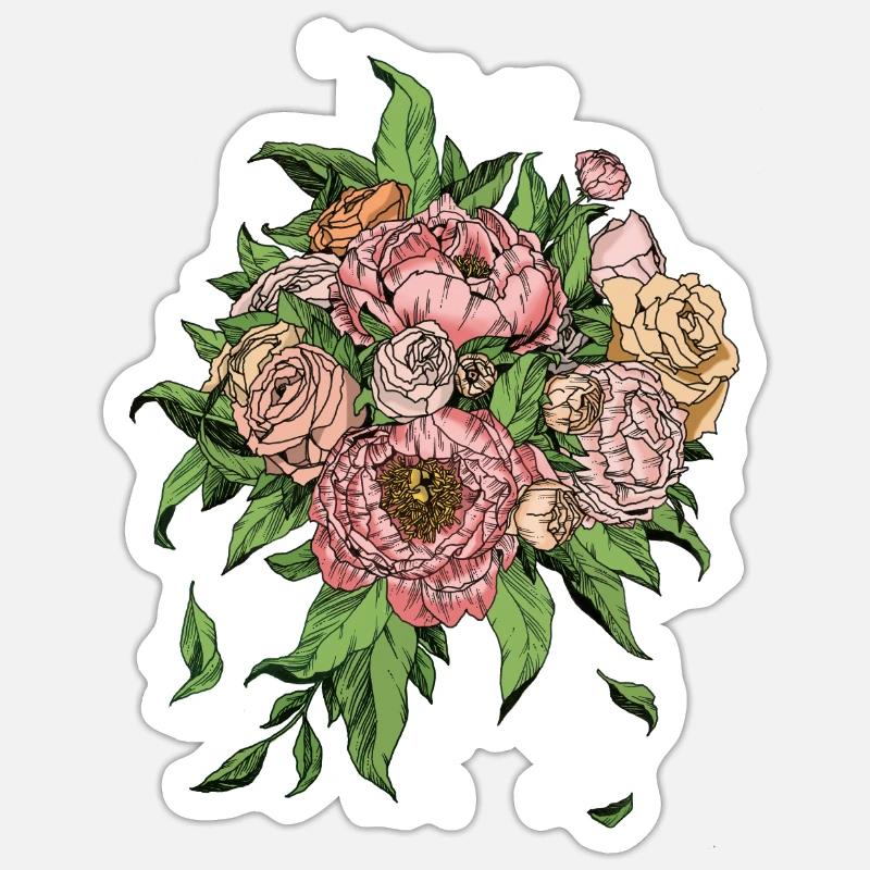 Les fleurs sont le sourire de la terre. Ralph Waldo Emer Sticker taille S (10 x 10 cm)