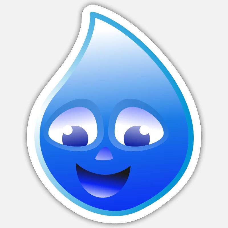 Wassertropfen - Sticker Größe S (10 x 10 cm) - Mattweiß