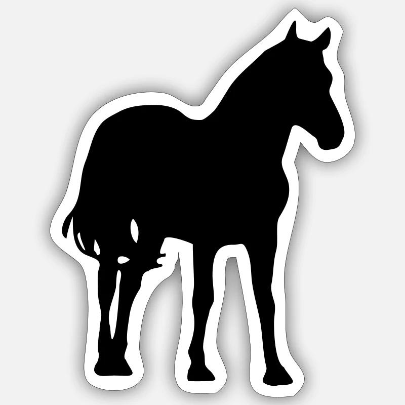 Pferd - Sticker Größe S (10 x 10 cm) - Mattweiß