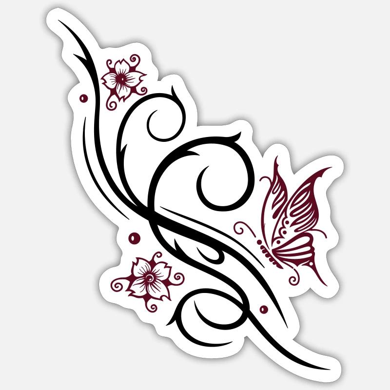 Fleurs de cerisier, fleurs de cerisier - Sticker taille S (10 x 10 cm) - blanc mat