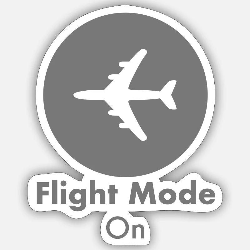 Flight Mode - Sticker size S (10 x 10 cm) - white matte