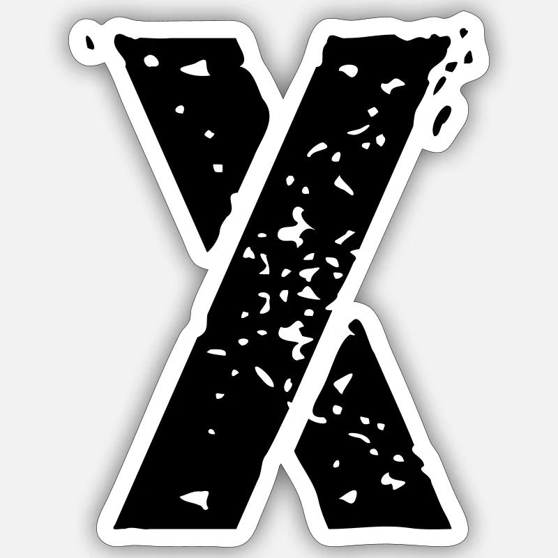 X Mark - Sticker Größe S (10 x 10 cm) - Mattweiß