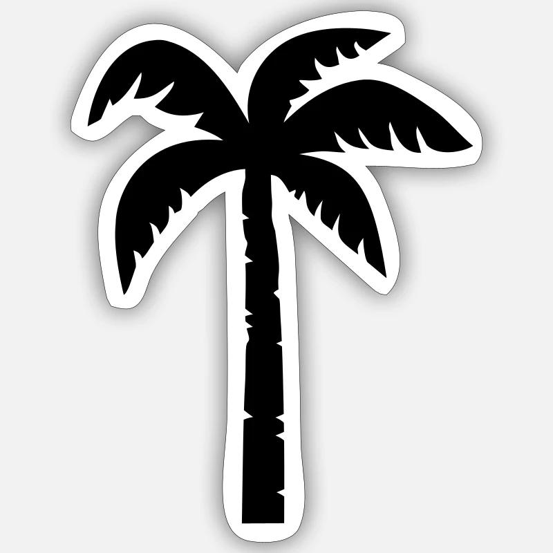 Palme - Sticker taille S (10 x 10 cm) - blanc mat
