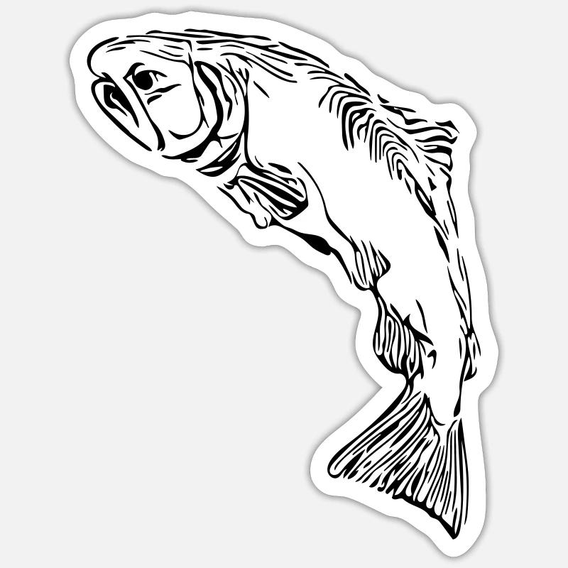 Lachs - Sticker Größe S (10 x 10 cm) - Mattweiß