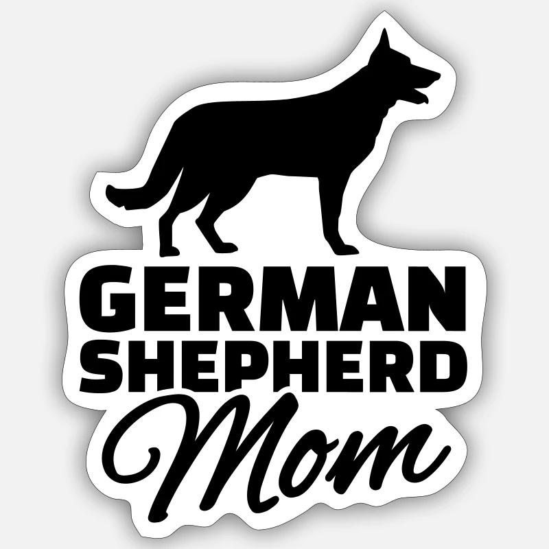 Schäferhund - Sticker Größe S (10 x 10 cm) - Mattweiß