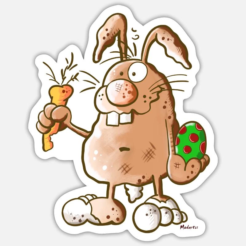 Funny Easter Bunny Sticker size S (10 x 10 cm)