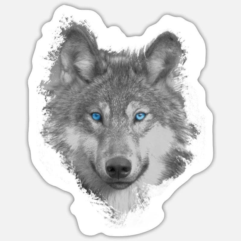 Wolf - Sticker Größe S (10 x 10 cm) - Mattweiß