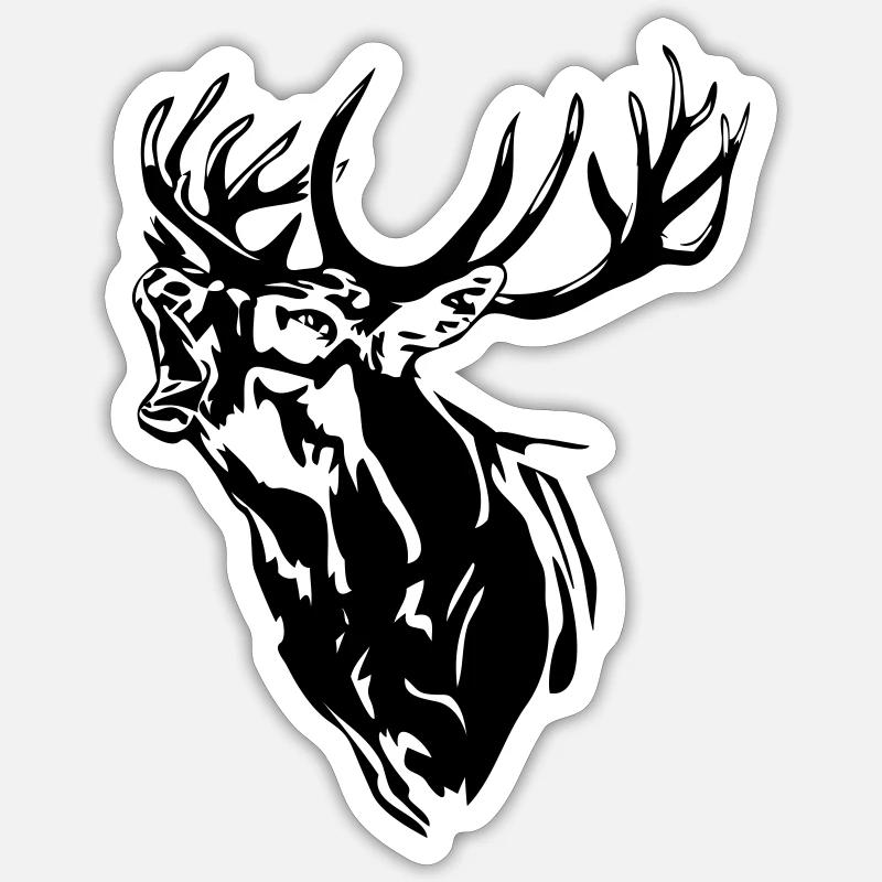 Deer - Sticker Größe S (10 x 10 cm) - Mattweiß