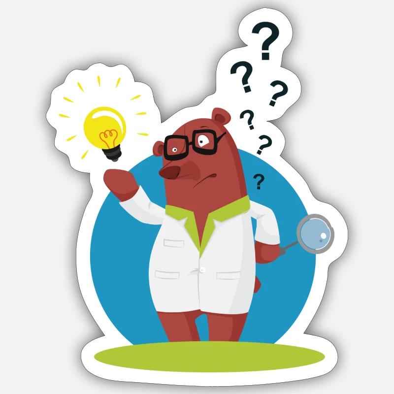 Explainer bear - Sticker size S (10 x 10 cm) - white matte