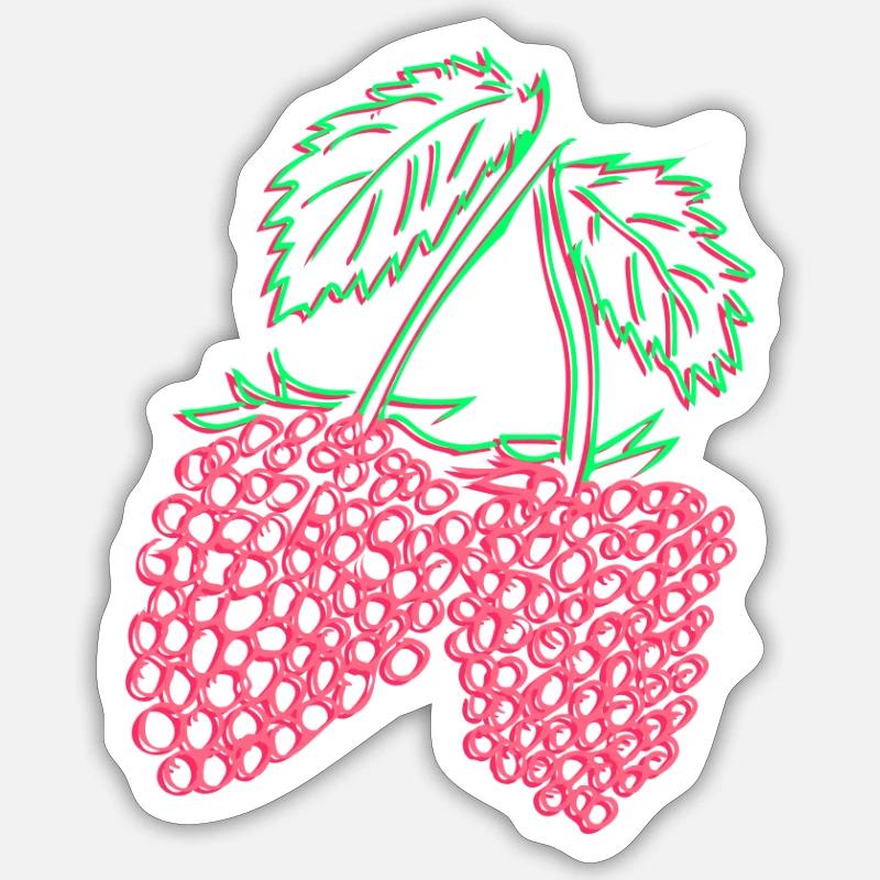 Raspberry - raspberries Sticker size S (10 x 10 cm)