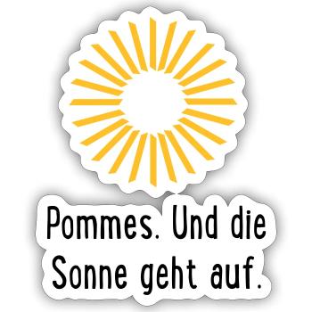 Pommes Frites - Sticker Größe S (10 x 10 cm) - Mattweiß - Vorne