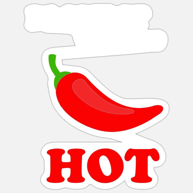 J'aime le chili - Sticker taille S (10 x 10 cm) - blanc mat