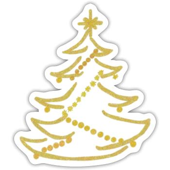 eleganter Weihnachtsbaum - Sticker Größe S (10 x 10 cm) - Mattweiß - Vorne