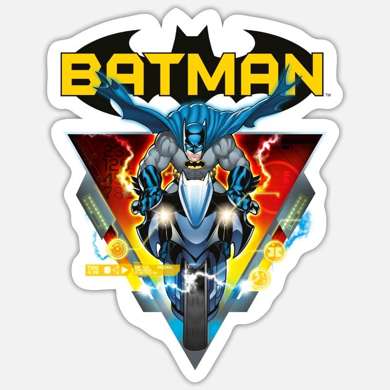 Batman and Batcycle - Sticker size S (10 x 10 cm) - white matte