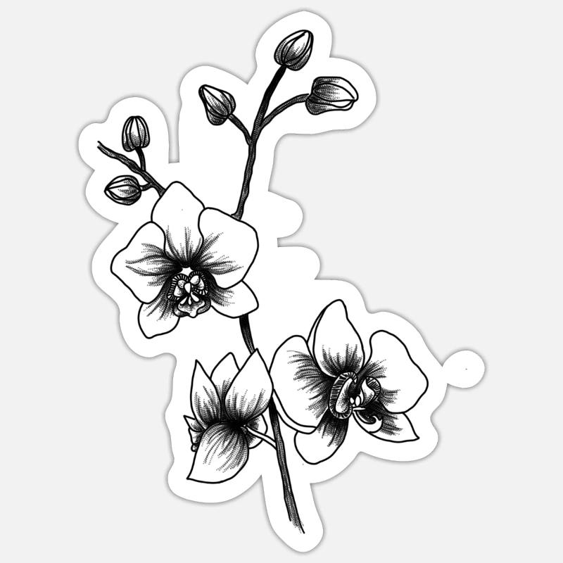 orchidées Sticker taille S (10 x 10 cm)