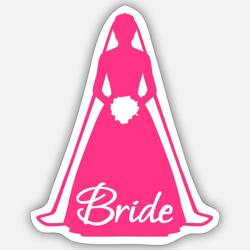 Bride - Sticker taille S (10 x 10 cm) - blanc mat
