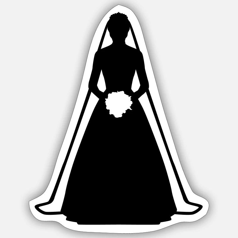 Mariée - Sticker taille S (10 x 10 cm) - blanc mat