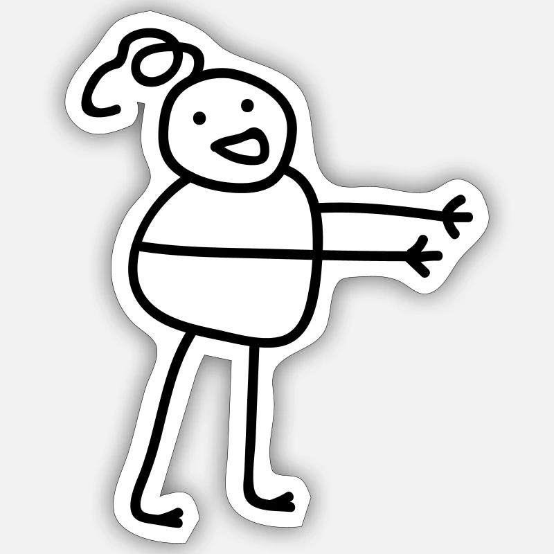 Hugging man - Sticker size S (10 x 10 cm) - white matte