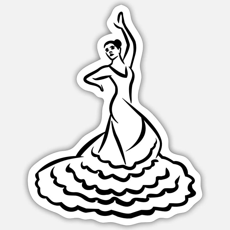 Flamenco - Sticker taille S (10 x 10 cm) - blanc mat