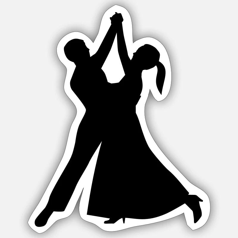 Danser - Sticker taille S (10 x 10 cm) - blanc mat