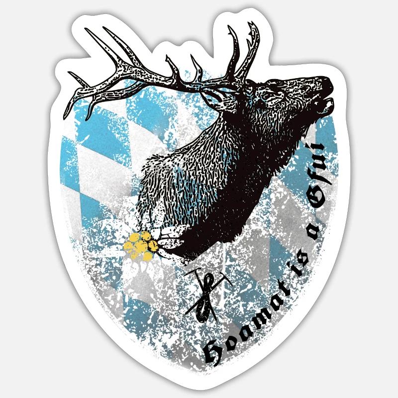 NCD Hirsch - Sticker Größe S (10 x 10 cm) - Mattweiß