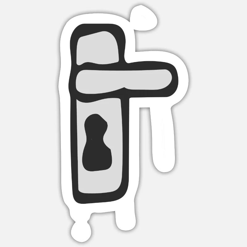 A door handle - Sticker size S (10 x 10 cm) - white matte