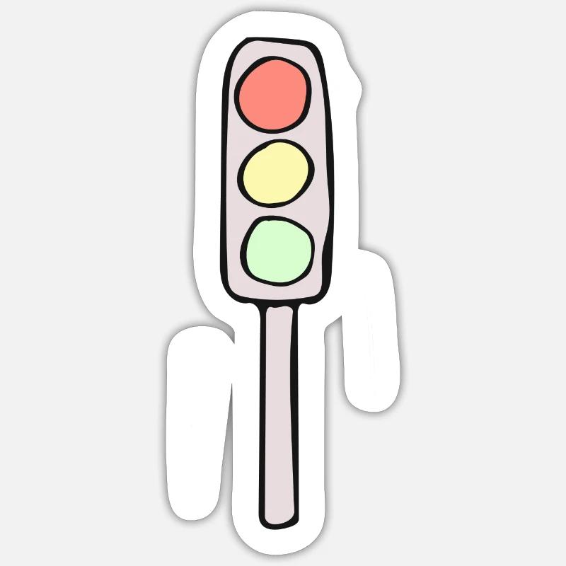 feux de circulation - Sticker taille S (10 x 10 cm) - blanc mat