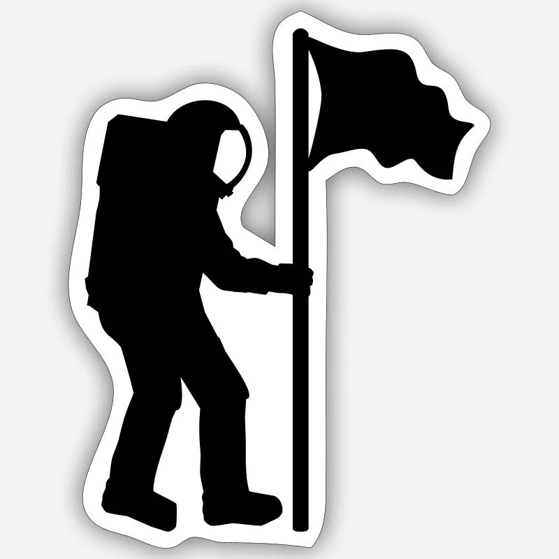 Astronaut - Sticker Größe S (10 x 10 cm) - Mattweiß