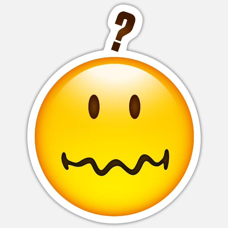 Smiley Question mark - Sticker size S (10 x 10 cm) - white matte