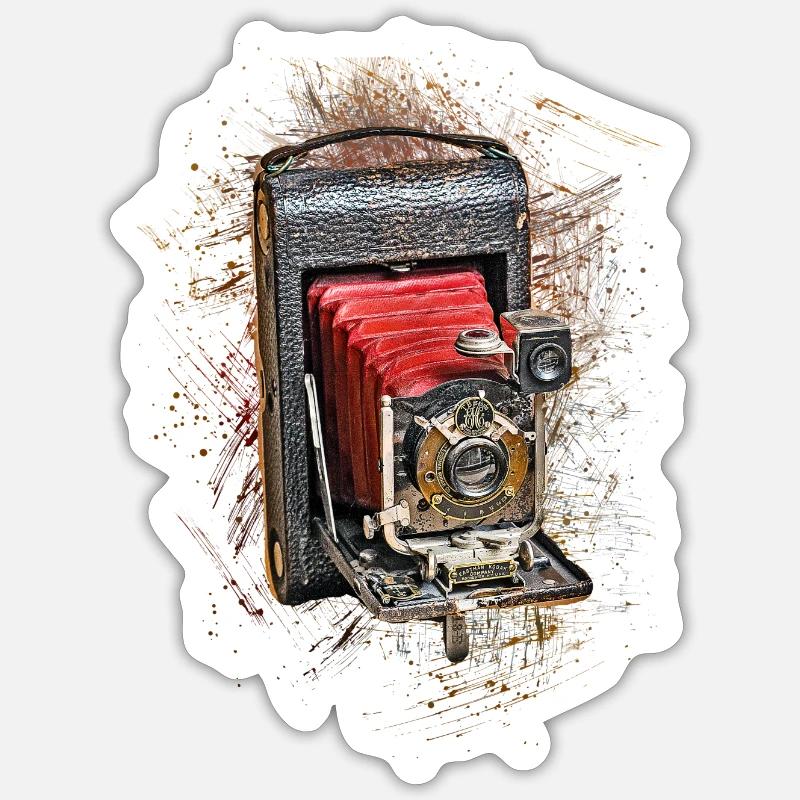 Caméra - Sticker taille S (10 x 10 cm) - blanc mat