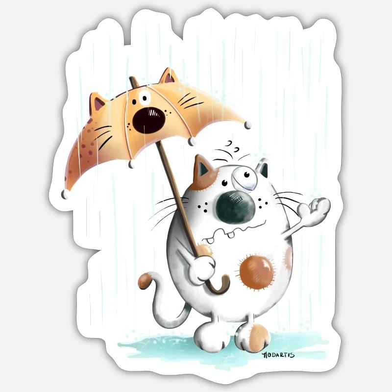 Rainy Day - Sticker taille S (10 x 10 cm) - blanc mat