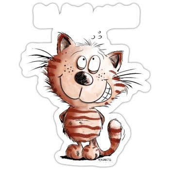 I do not cat I cat motif comic gift - Sticker size S (10 x 10 cm) - white matte - Front