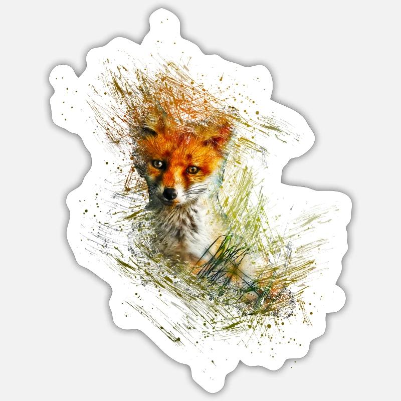 fox - Sticker size S (10 x 10 cm) - white matte