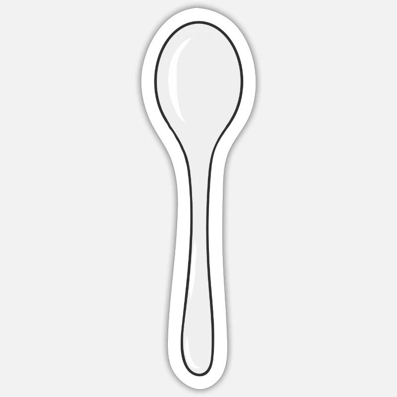 spoon - Sticker size S (10 x 10 cm) - white matte