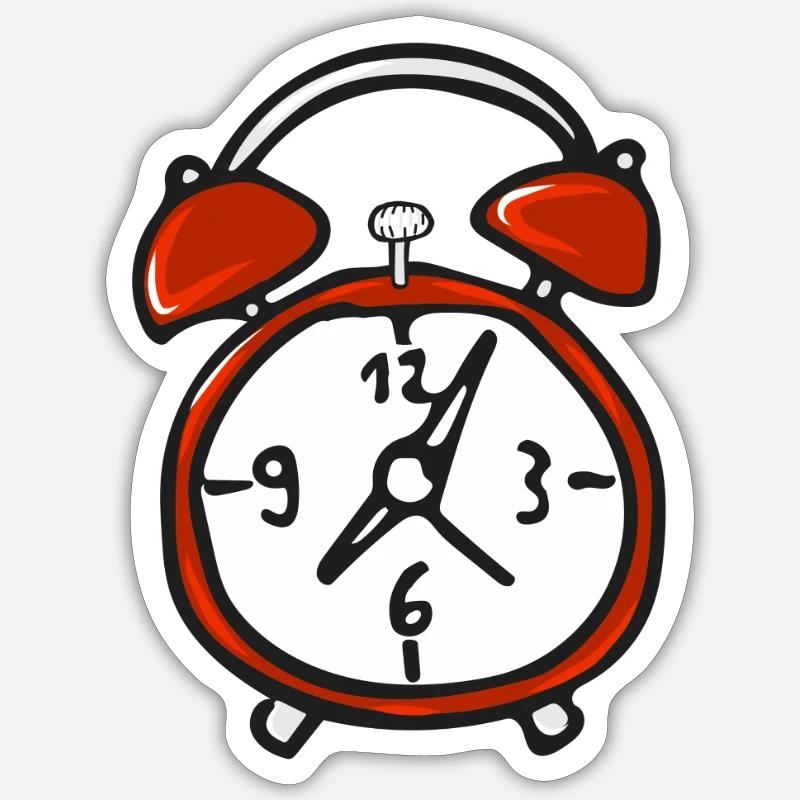 Alarm Clock - Clock - Sticker size S (10 x 10 cm) - white matte
