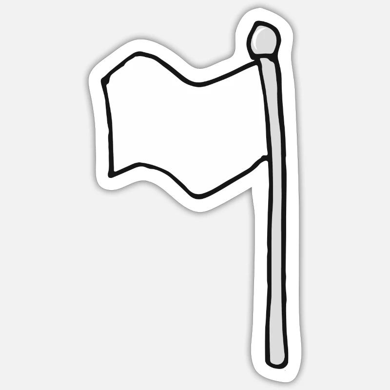 drapeau - Sticker taille S (10 x 10 cm) - blanc mat