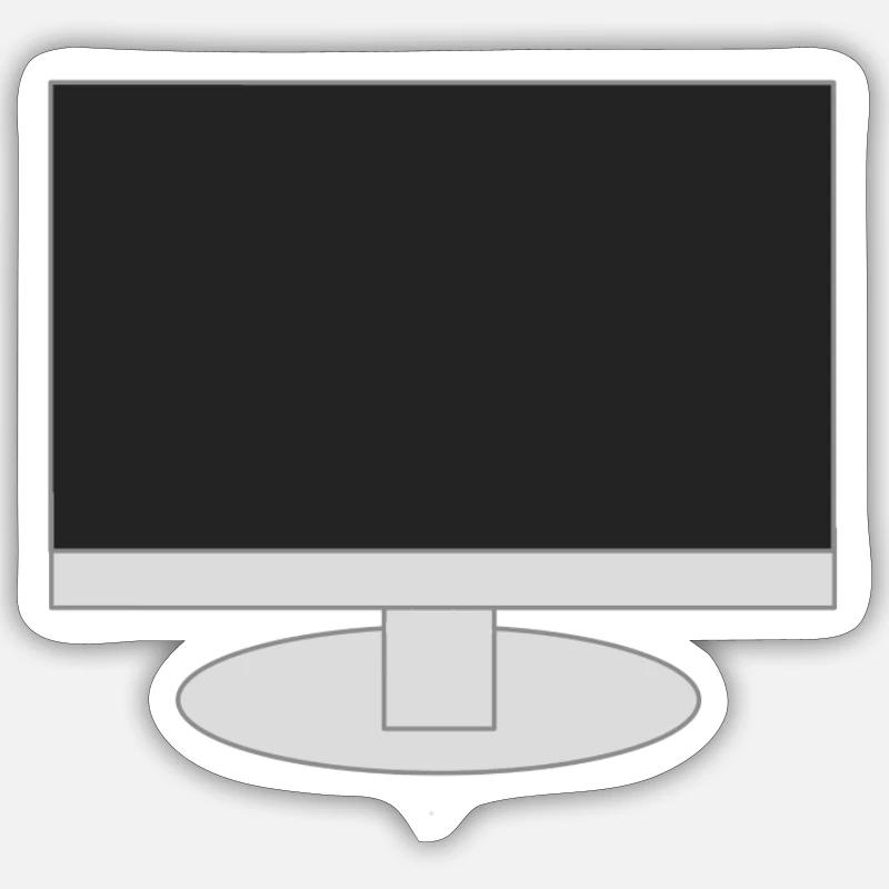 Monitor - Computer - Sticker Größe S (10 x 10 cm) - Mattweiß
