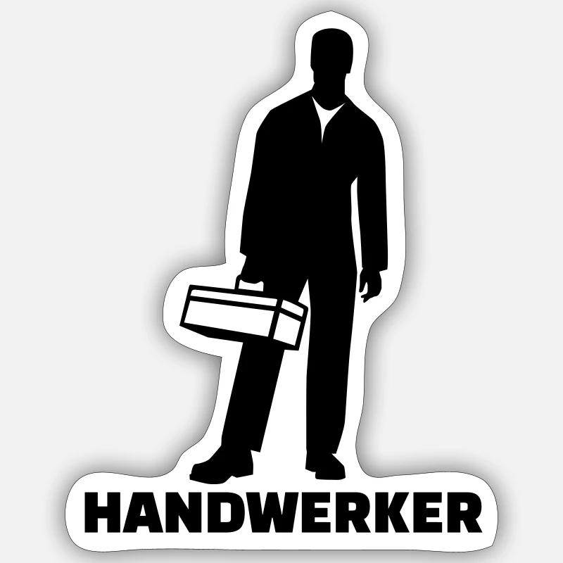Handwerker - Sticker Größe S (10 x 10 cm) - Mattweiß