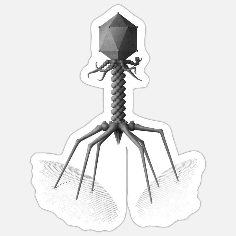 Phage - Sticker Größe S (10 x 10 cm) - Mattweiß