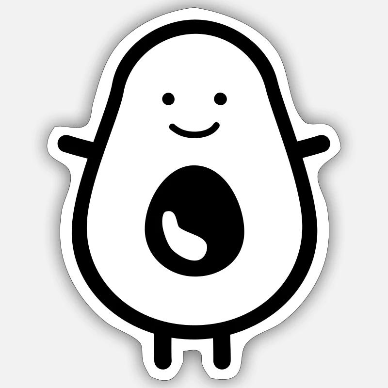 avocat - Sticker taille S (10 x 10 cm) - blanc mat