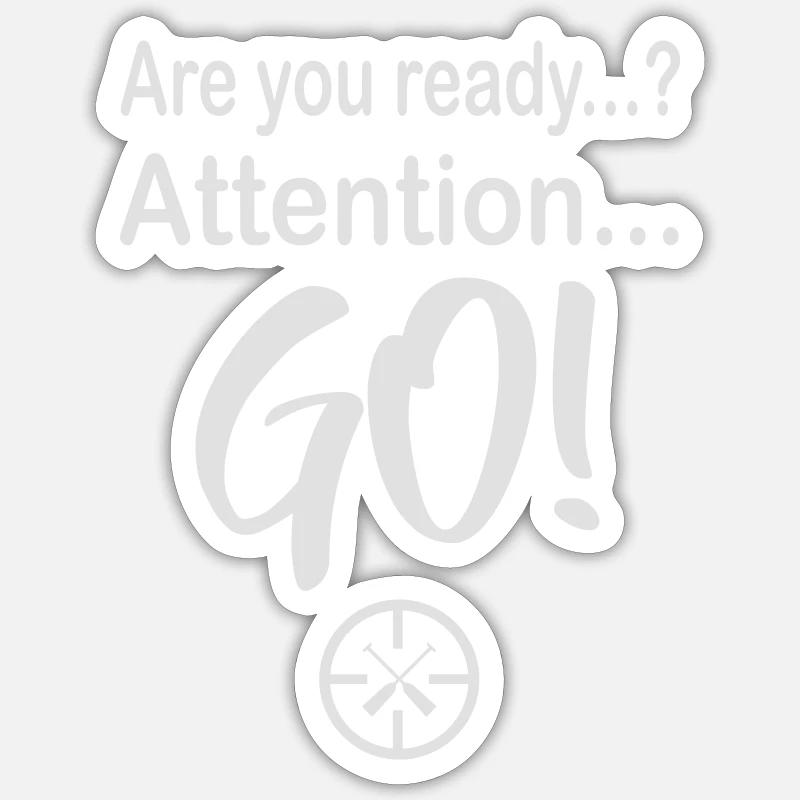 Drachenboot Are you Ready? 1c - Sticker Größe S (10 x 10 cm) - Mattweiß