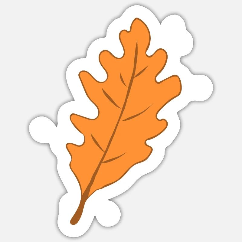 Oak - leaf - autumn - Sticker size S (10 x 10 cm) - white matte