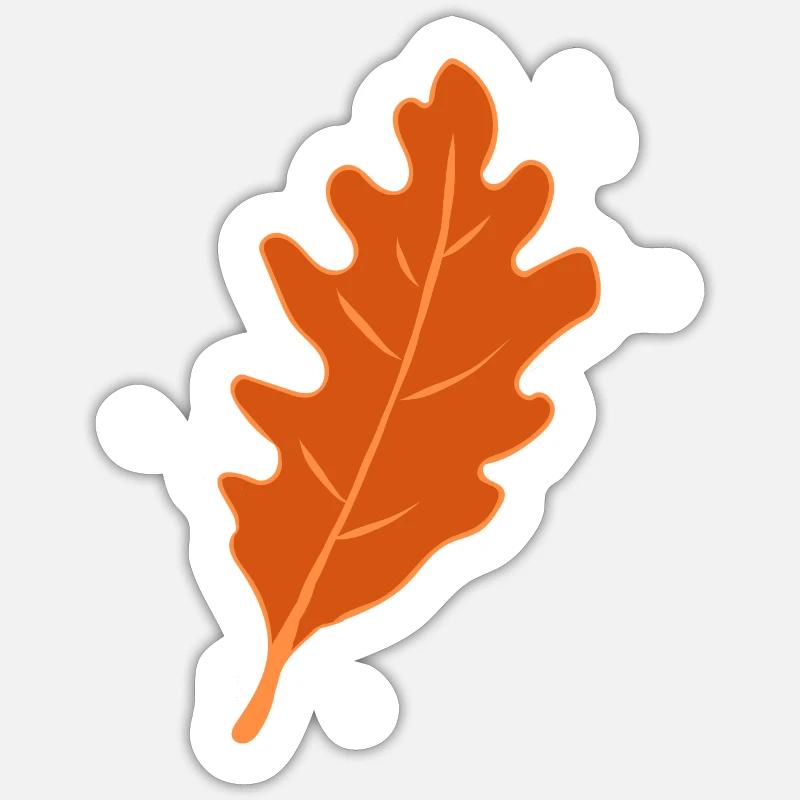 Chêne - Feuille de chêne - Automne - Sticker taille S (10 x 10 cm) - blanc mat