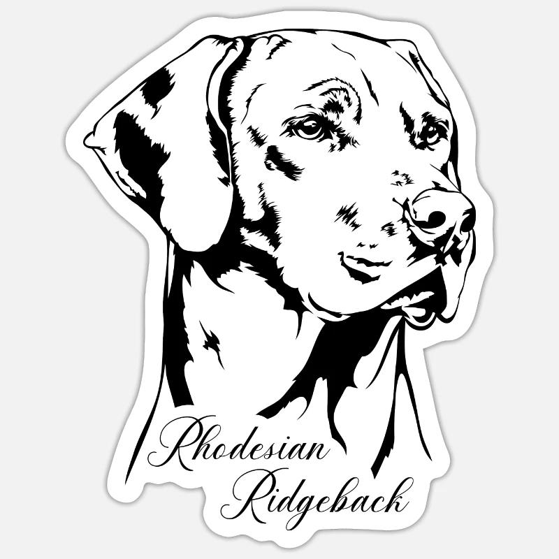 RHODESIAN RIDGEBACK RR Hundeportrait Wilsigns - Sticker Größe S (10 x 10 cm) - Mattweiß