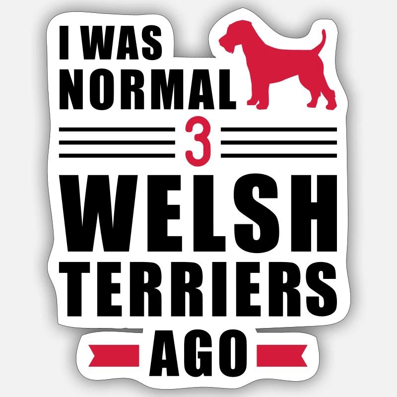 Welsh Terrier - Sticker Größe S (10 x 10 cm) - Mattweiß
