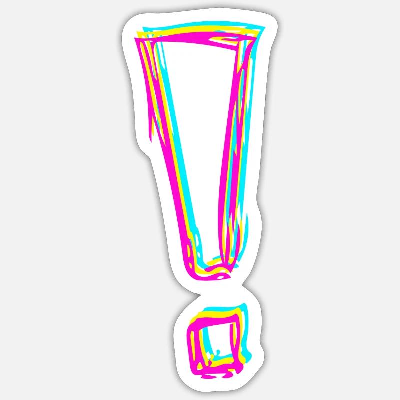 Points d’exclamation - Dessin-trait Sticker taille S (10 x 10 cm)