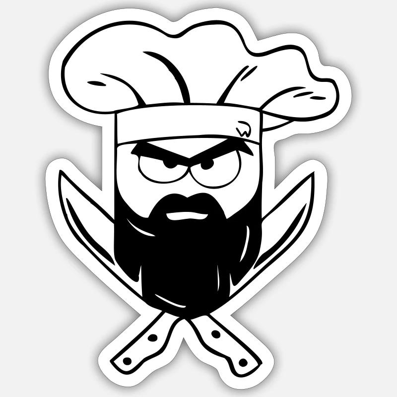 Cook Cube - Sticker Größe S (10 x 10 cm) - Mattweiß