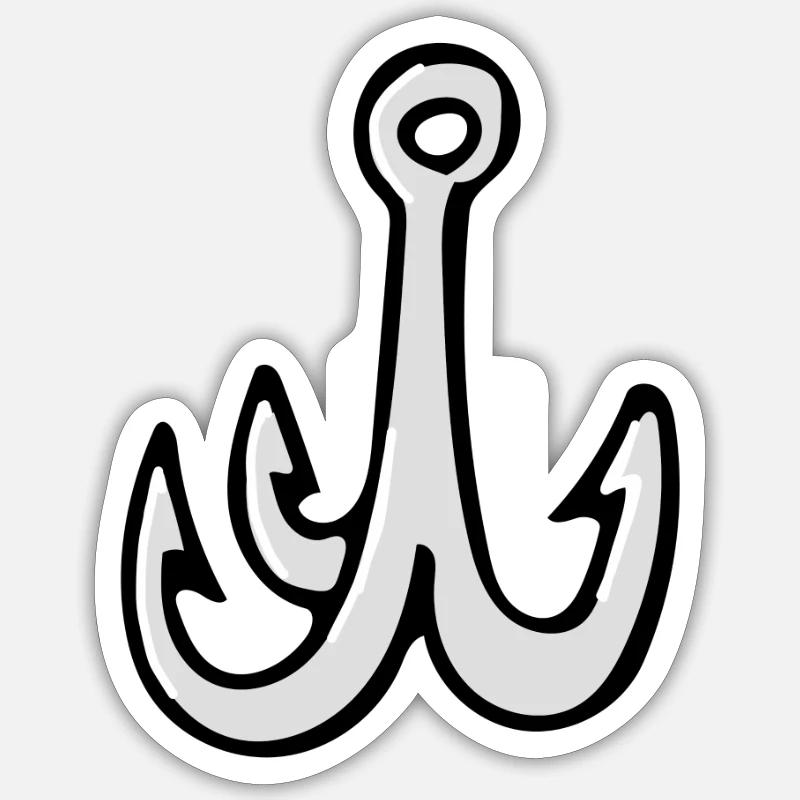 hameçon - Sticker taille S (10 x 10 cm) - blanc mat