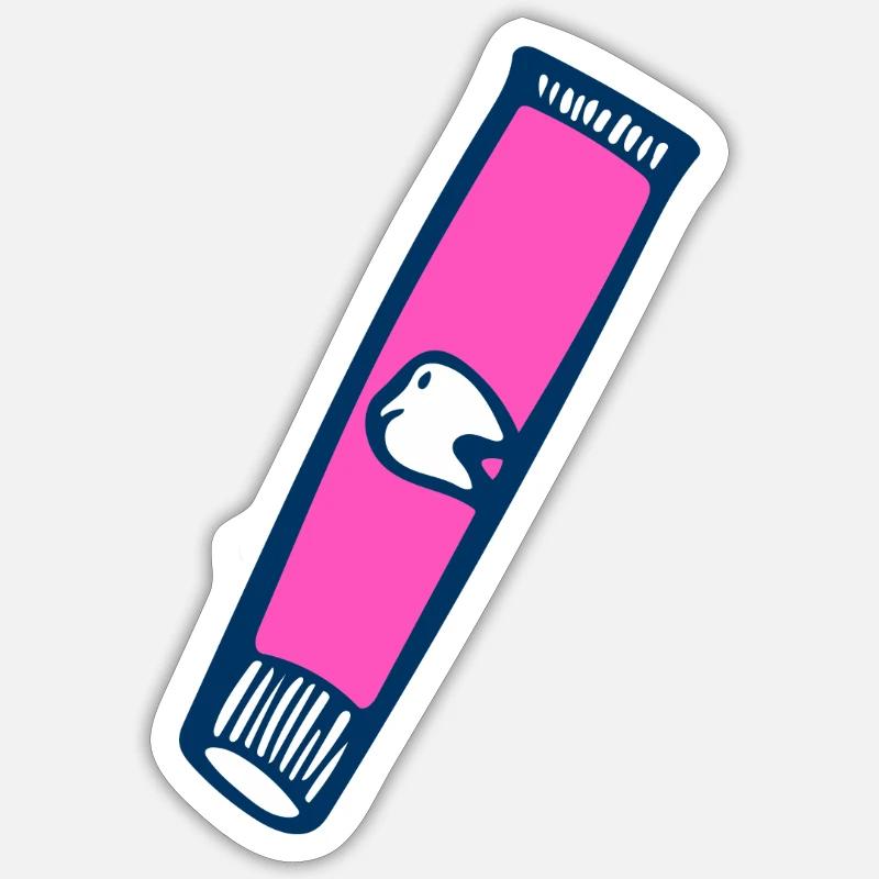 Zahnpasta - Sticker Größe S (10 x 10 cm) - Mattweiß