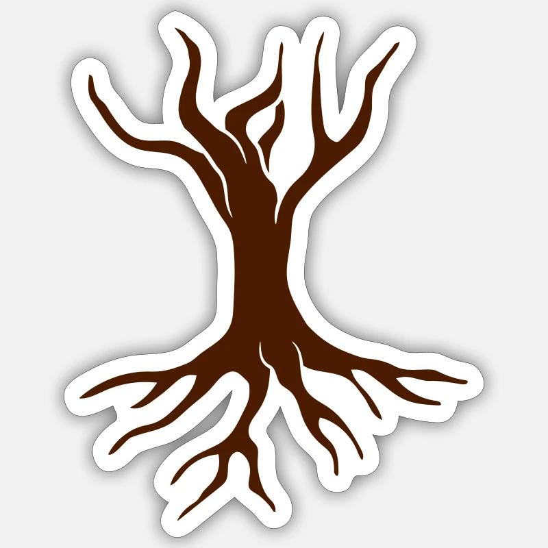 Tree root design - Sticker size S (10 x 10 cm) - white matte